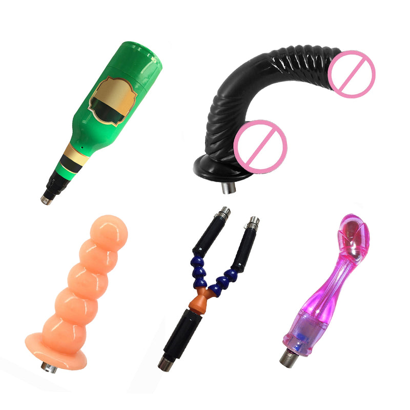 Sex Machine Attachment with 4 Types of Dildos, Flexible Extension Bar, and Butt Plug Accessories