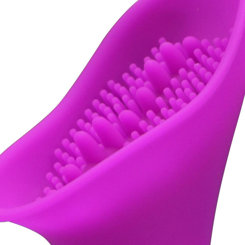 Experience Intense Clitoral Stimulation with our Silicone Tongue Vibrator - Purple and White Licking Toy for Women - Perfectly Designed to Enhance Sexual Pleasure