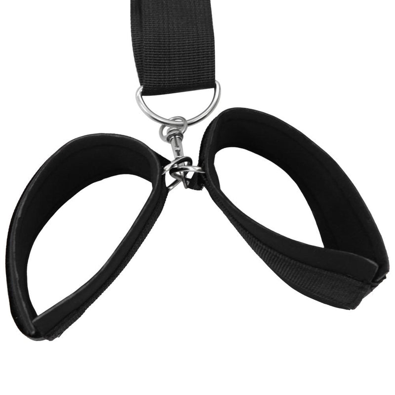 Experience Intense Pleasure with Backhand Bondage Mouth Plug - Perfect for BDSM Beginners, Both Men and Women Can Enjoy the Leather Black Restraints and Sensual Play