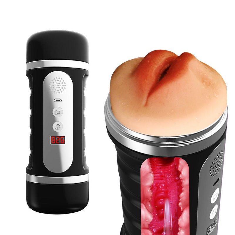 Experience Mind-Blowing Pleasure with our Automatic Male Vibrator Cup - Realistic Vagina Design for Ultimate Stimulation and Voice Feature for Added Sensation - Perfect Sex Toy for Men