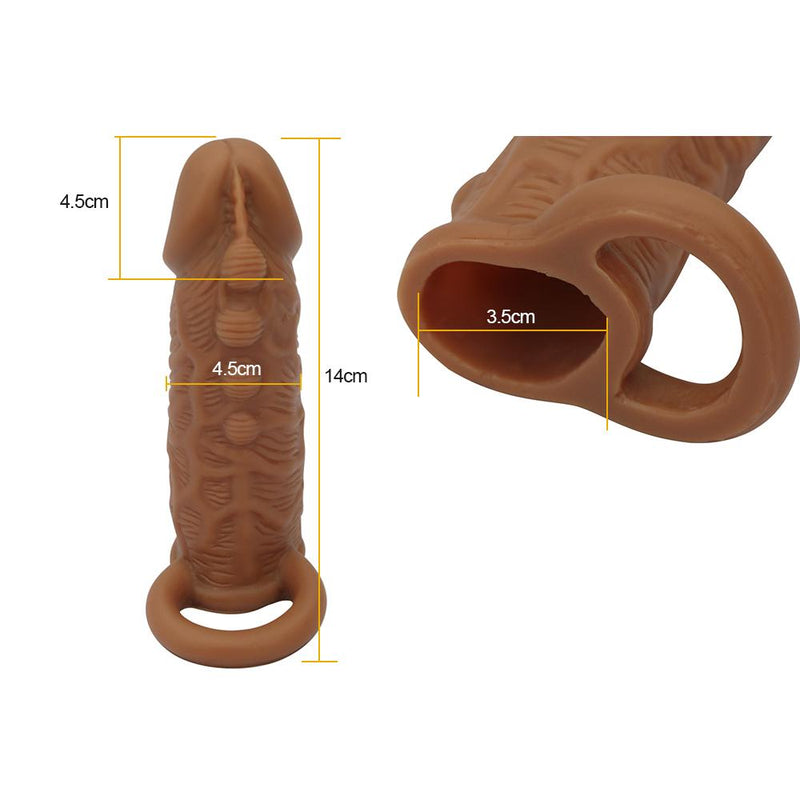 Experience Ultimate Pleasure with our Reusable Penis Extender Sleeve - Delay Ejaculation and Enhance Size with Smooth Head for Men - Perfect Sex Toy