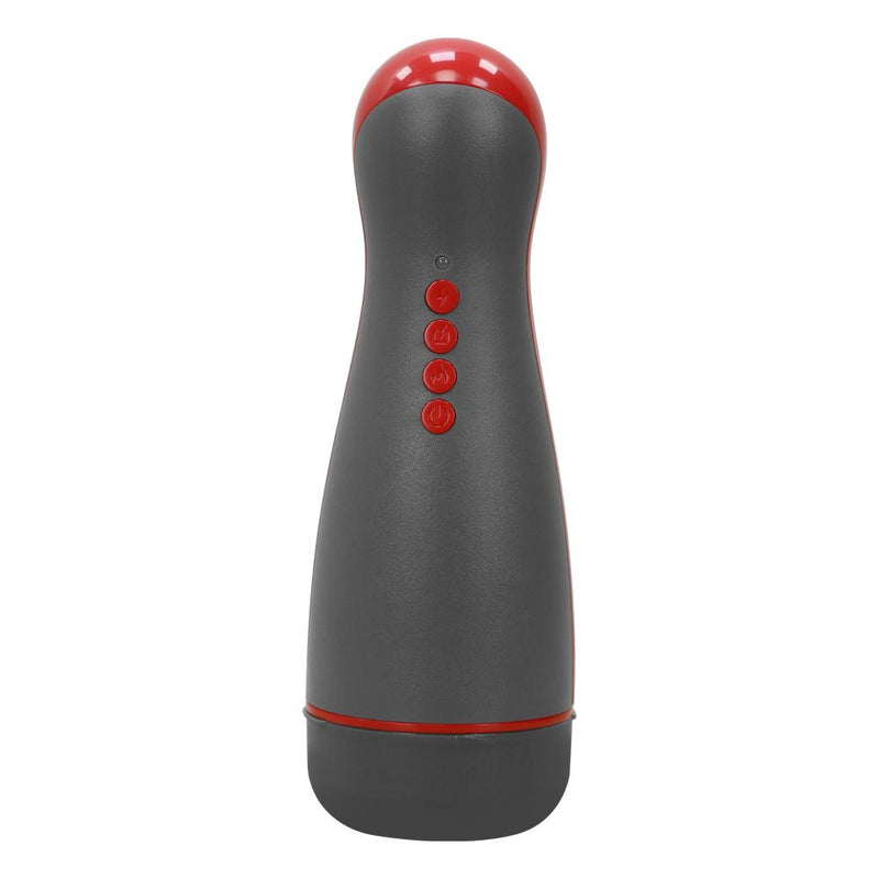 Experience Intense Pleasure with our USB-Charging Sucking Masturbators Cup - Telescopic Heating, 3 Frequencies, Easy-to-Clean ABS Silicone in Grey and Red
