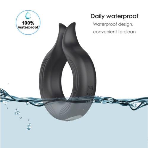 Enhance Your Pleasure with Waterproof Ten-Frequency Silicone Penis Ring Vibrator - Delay Stimulator for Men - Black - Perfect Adult Electric Sex Toy