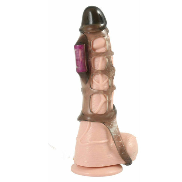 Experience Intense Pleasure with our Vibrating Thick Cock Enhancer Sleeve - The Ultimate Sex Toy for Men