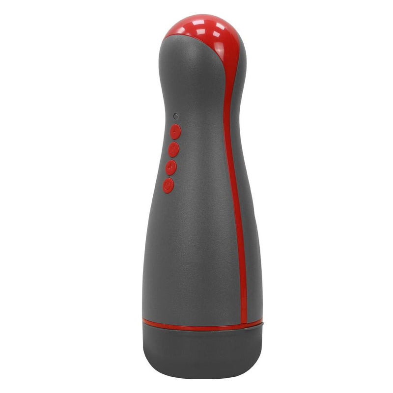 Experience Intense Pleasure with our USB-Charging Sucking Masturbators Cup - Telescopic Heating, 3 Frequencies, Easy-to-Clean ABS Silicone in Grey and Red