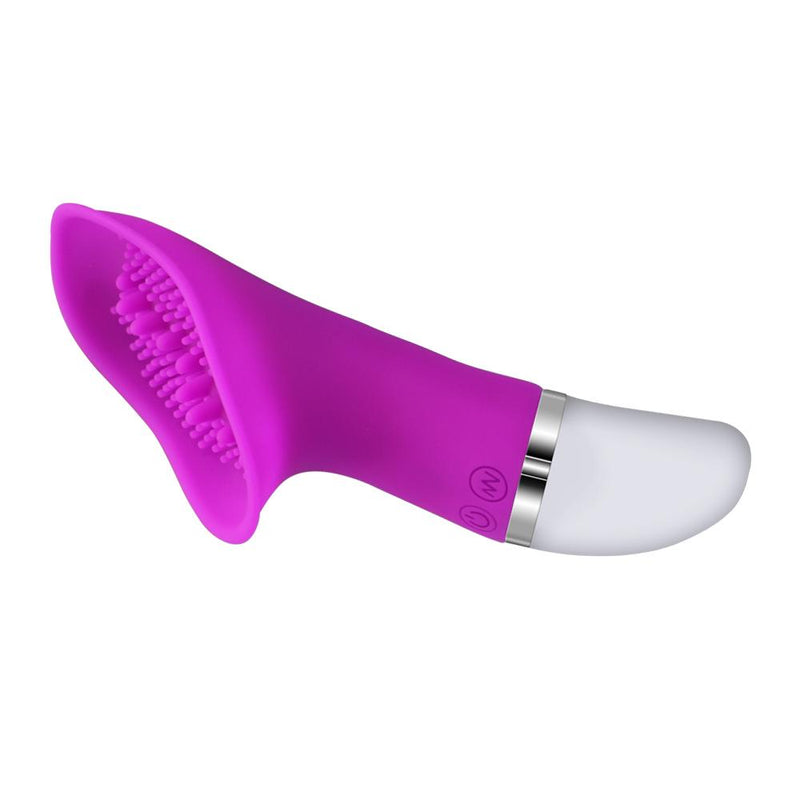 Experience Intense Clitoral Stimulation with our Silicone Tongue Vibrator - Purple and White Licking Toy for Women - Perfectly Designed to Enhance Sexual Pleasure