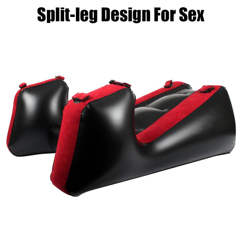 Sex Furniture Aid Split Leg Sofa Mat Sex Tools For Couples Women Sex Chair Bed Flocking PVC With Straps