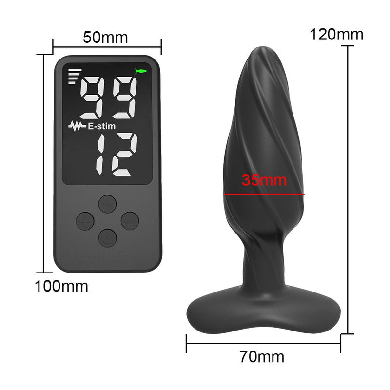 Electric Shock Anal Plug G-Spot Vaginal Massager Wireless Remote Control 12 Modes Masturbator Sex Toys