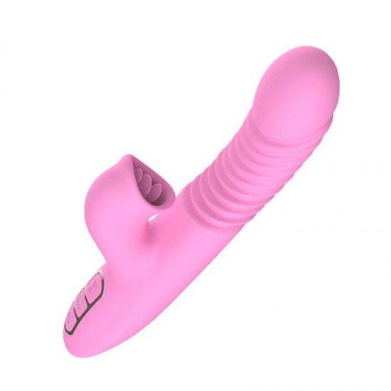 Clitoris suction telescopic vibrator heating dildo nipple sex toy