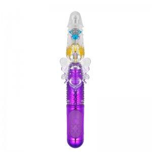 Waterproof multi-speed thrust vibrator clitoral butterfly massager