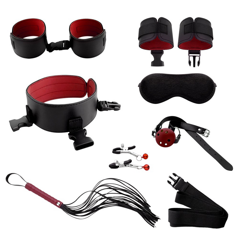 BDSM Bondage Set Sex Toys For Woman Men Under Bed Erotic Restraint Handcuffs & Ankle Cuffs & Eye Mask