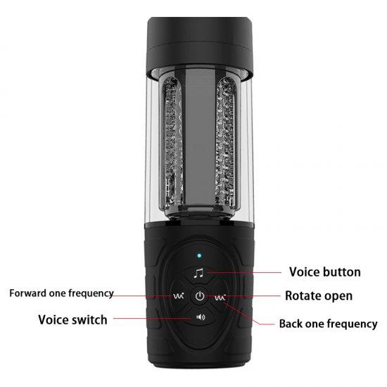 Electric Men Masturbator With Female Voice Automatic Telescopic Rotary Sound Guided Vibrator