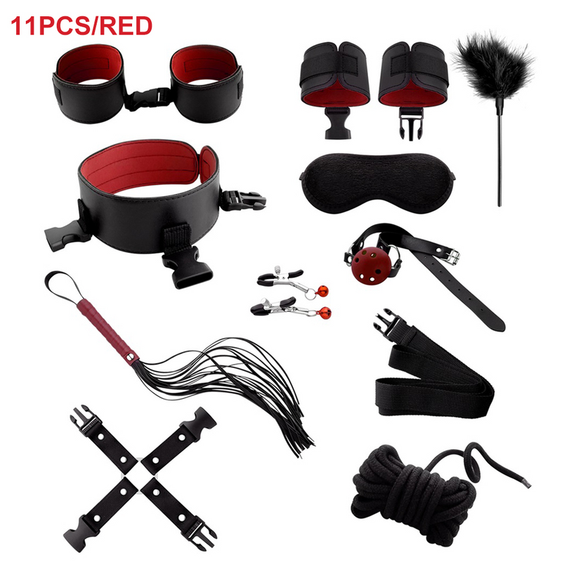 BDSM Bondage Set Sex Toys For Woman Men Under Bed Erotic Restraint Handcuffs & Ankle Cuffs & Eye Mask