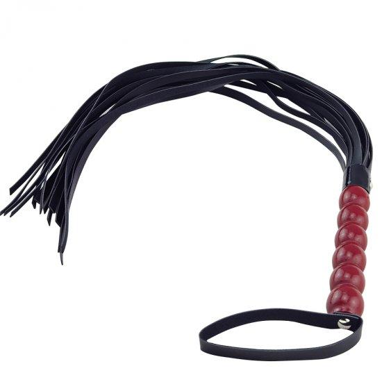 Leather Whip Flogger Handle Tassels Restraint Bondage Fetish