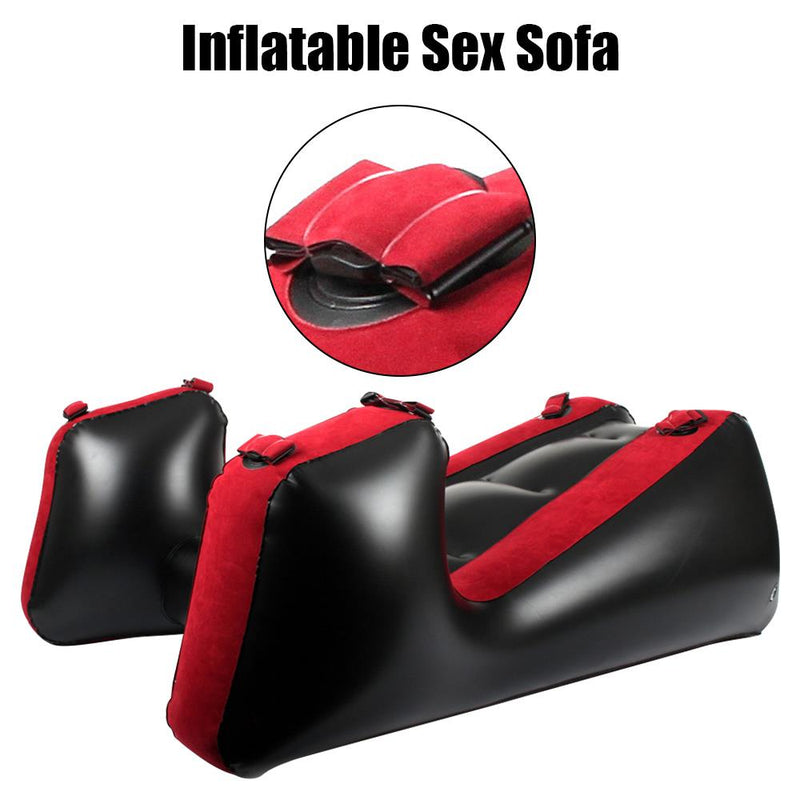 Sex Furniture Aid Split Leg Sofa Mat Sex Tools For Couples Women Sex Chair Bed Flocking PVC With Straps