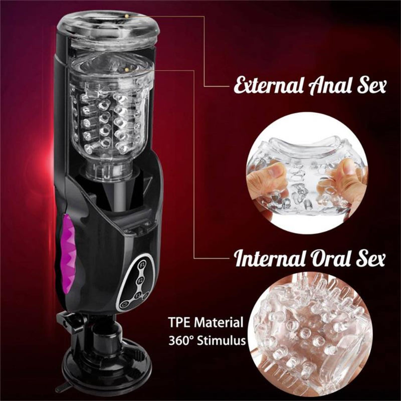Automatic Sucking Male Masturbator Cup Vacuum Telescopic Rotation Heating Real Pussy Machine Blowjo Adult Sex Toy for Men 18+