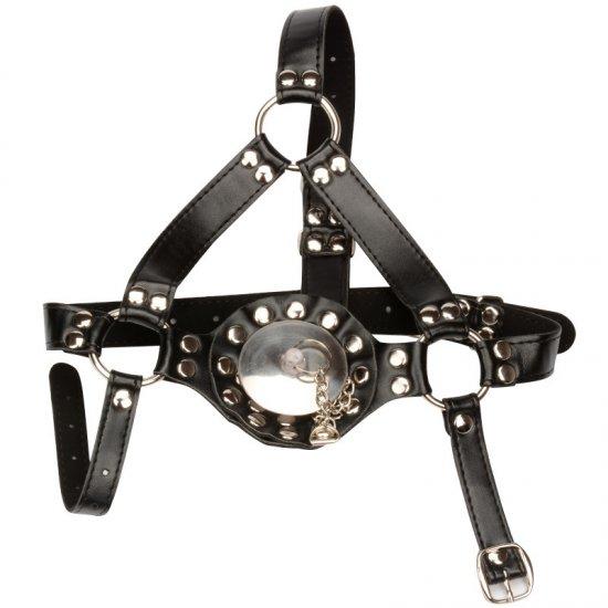 Strap Leather Harness Mouth Plug Open Hole Gag Stuffer Chain