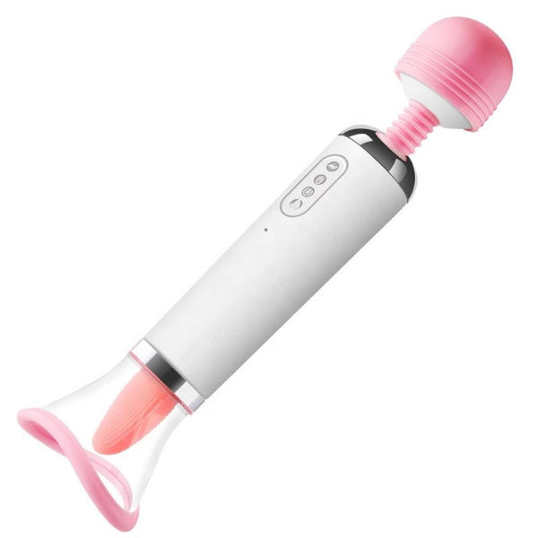 Av Wand Tongue Clitoral Sucking Vibrator With Heating 12Tongue Licking Modes