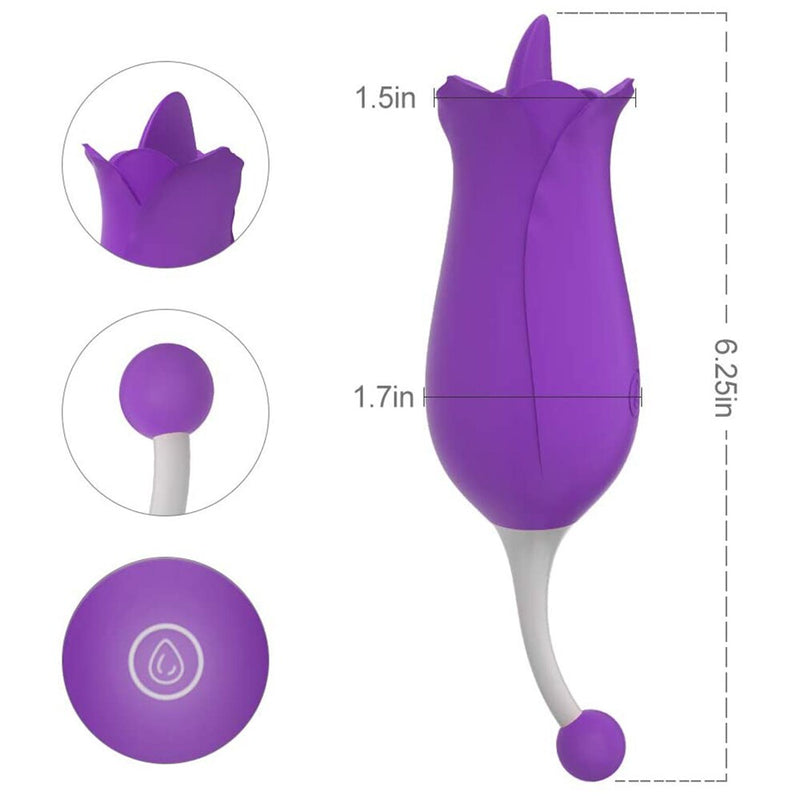 Flower Tongue Vibrator 10 Frequency Clitoris Stimulatior Vaginal Nipple Massager