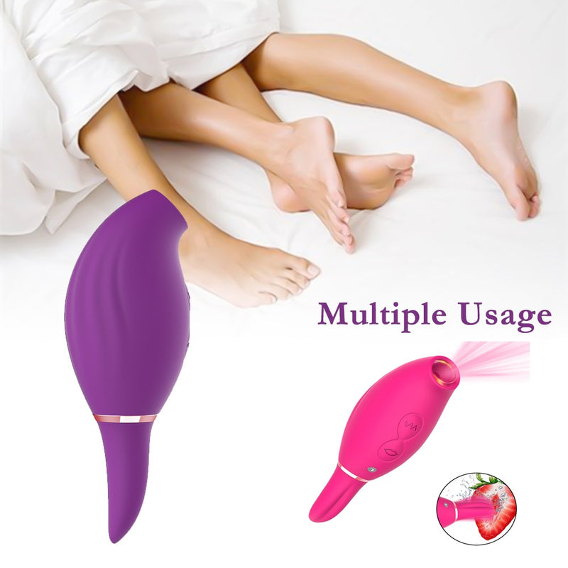 Silicone Oral Sucking Vibrator Tongue Licking 10 Vibrating Sex Toys for Women Nipple Clitoral Stimulator