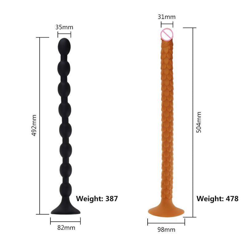 Soft Super Long Dildo 50cm Huge Anal Beads Butt Plug Erotic Adult Sex Toy For Women Men Anus Dilator Anal Plug Expander Sexo