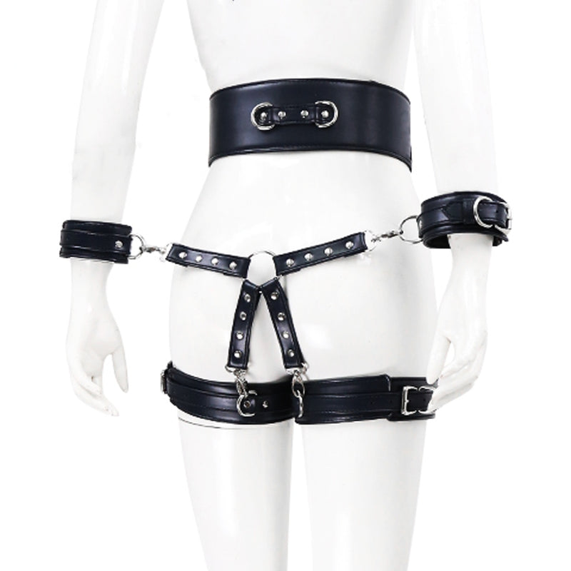 SM Restraints Toys PU Bondage Set Include Waist Belt Adult Games Sex Toys for Women