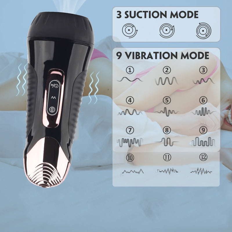 Male Masrturbator Suction Vibration Pairy In Penis Pump Masturbation Cup