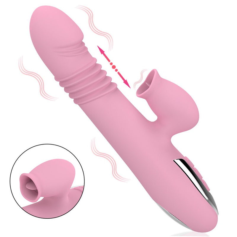 Clitoral Licking Vibrator G Spot Dildo Rabbit Vibrator Waterproof Clitoris Stimulator