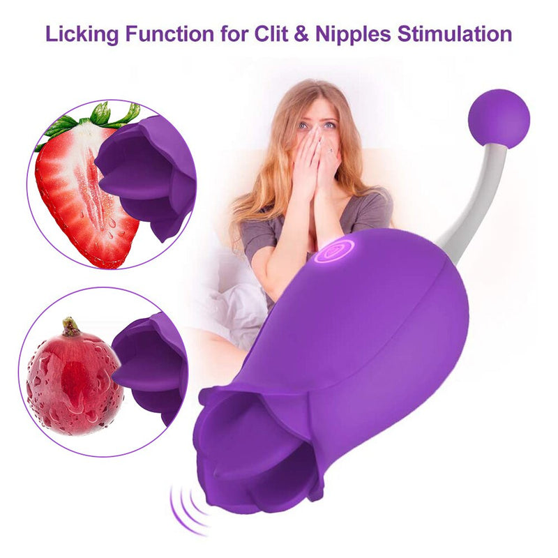 Flower Tongue Vibrator 10 Frequency Clitoris Stimulatior Vaginal Nipple Massager