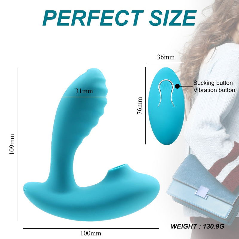 Clitoral Sucking Vibrator Vagina G Spot Vibrating Dildo Remote Control 10 Suction Clit Sucker