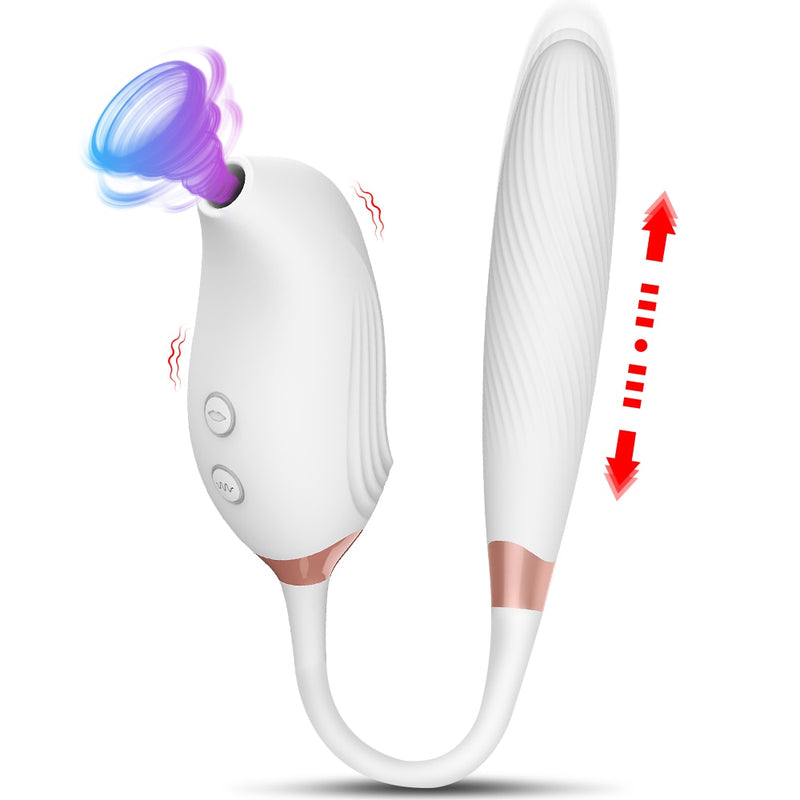 Powerful Clit Sucker Nipple Vibrator Thrusting Dildo Sex Toys For Women Clitoris Stimulator