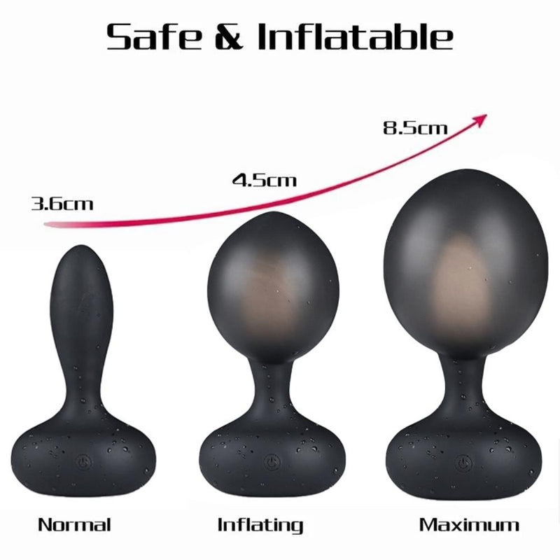 Male Anal Plug Prostate Massage Inflatable Expansion Wireless Remote Vibrator Gay