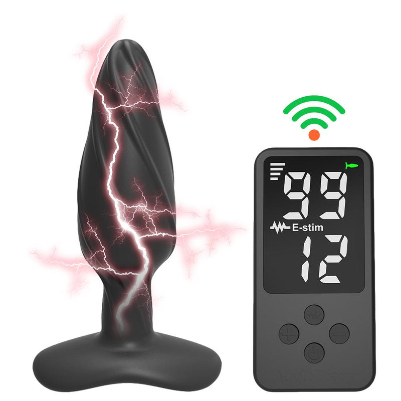 Electric Shock Anal Plug G-Spot Vaginal Massager Wireless Remote Control 12 Modes Masturbator Sex Toys