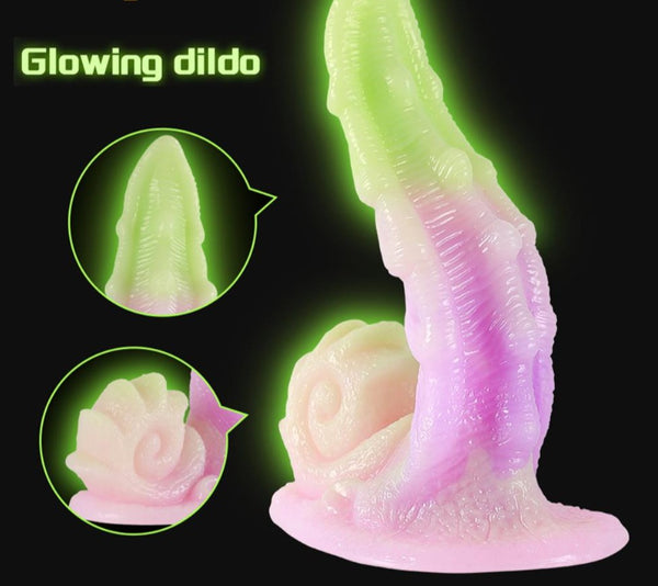 Night Glowing Dildos Erotic Monster Cock Realistic Soft Penis Strange Species Alien Creature Penis