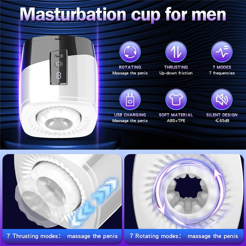 Automatic Telescopic Rotation Masturbator Vagina Pussy Real Sex Trainer Male Masturbator