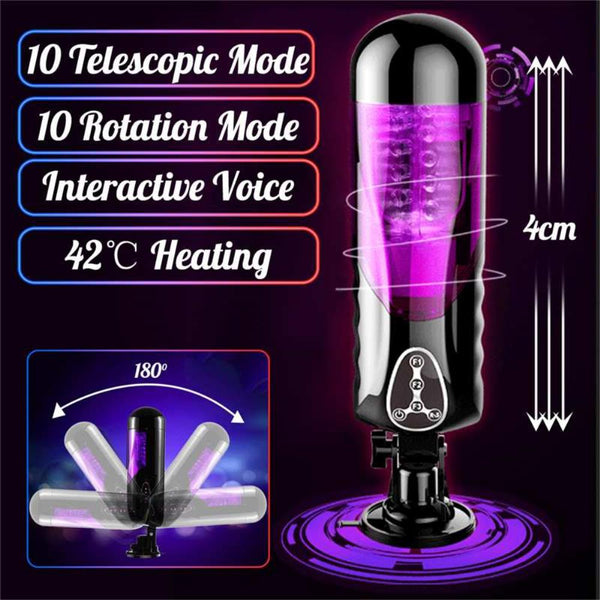 Automatic Sucking Male Masturbator Cup Vacuum Telescopic Rotation Heating Real Pussy Machine Blowjo Adult Sex Toy for Men 18+