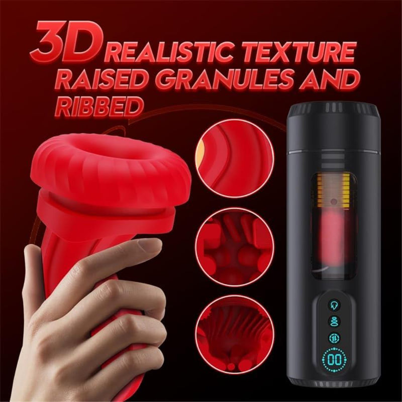 LCD Heating Automatic Male Masturbator Cup Penis Pump with 9 Sucking Thrusting Pocket Pussy Blowjob