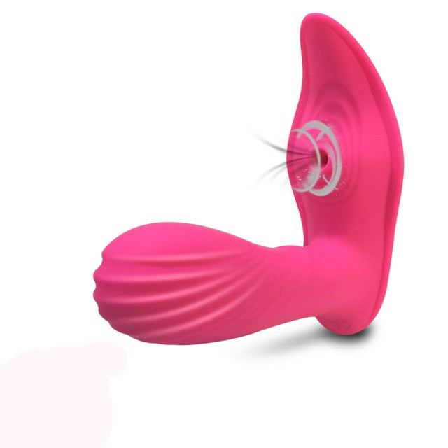 Female G-spot Clitoral Suction Cup Stimulator Heatable Wearable Vibrator