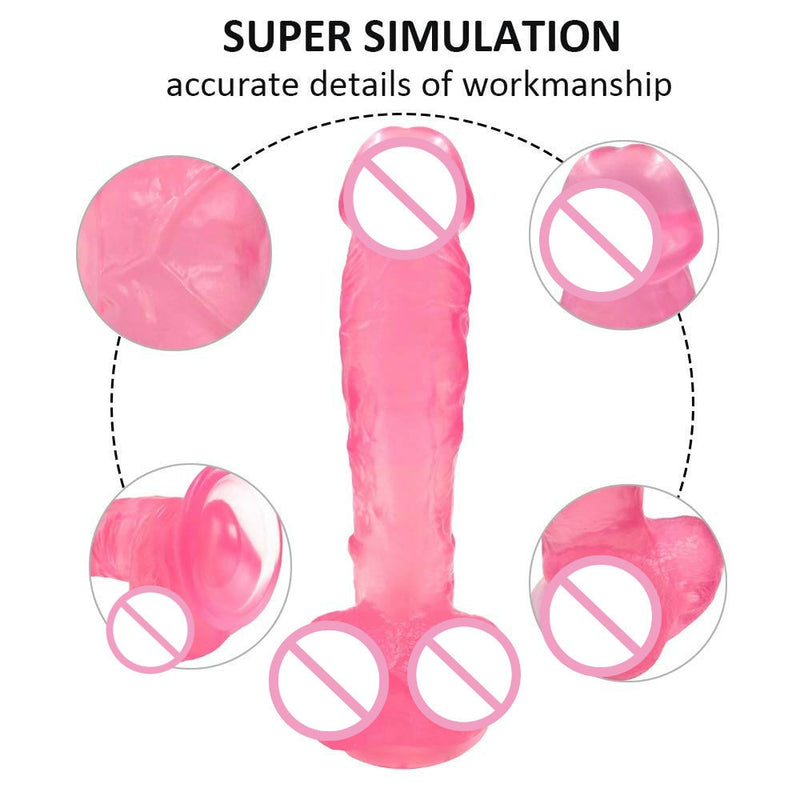 Pink crystal yin dildo adult disc transparent dildo self-priming