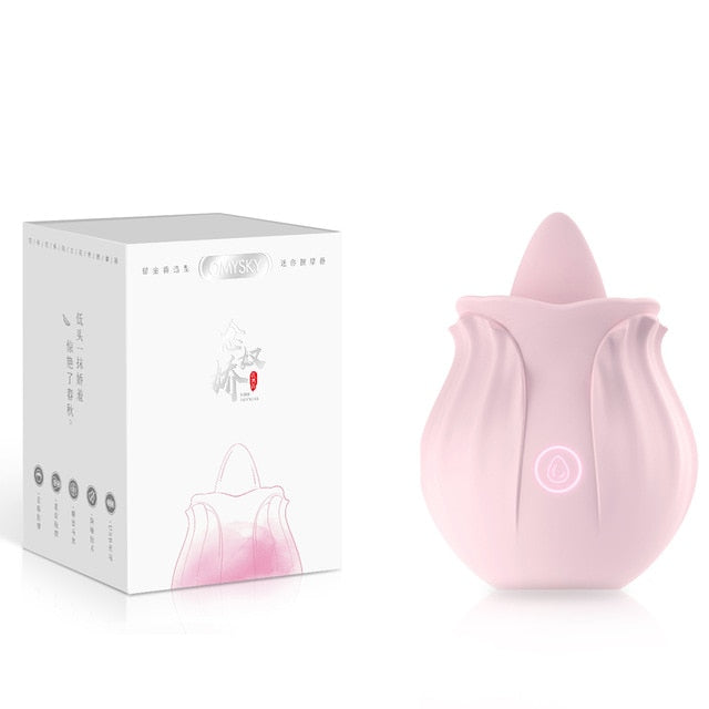 G Spot Rose Clitoris Tongue Stimulator Female Sex Toy Couple USB Magnetic Charging Toy