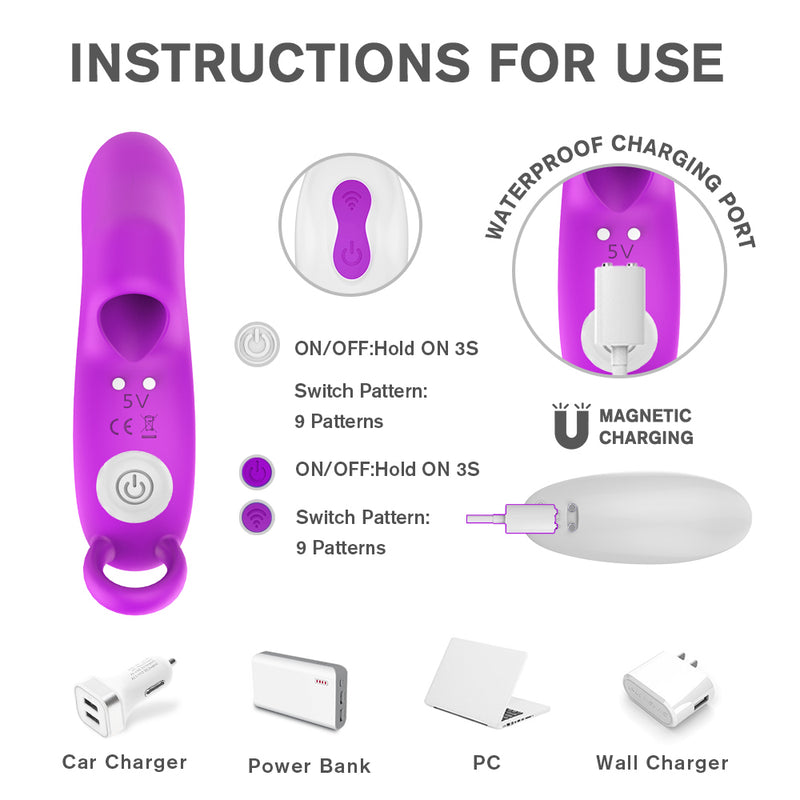 G Spot Finger Vibrator Wireless Remote Silent Vibrators for Couples