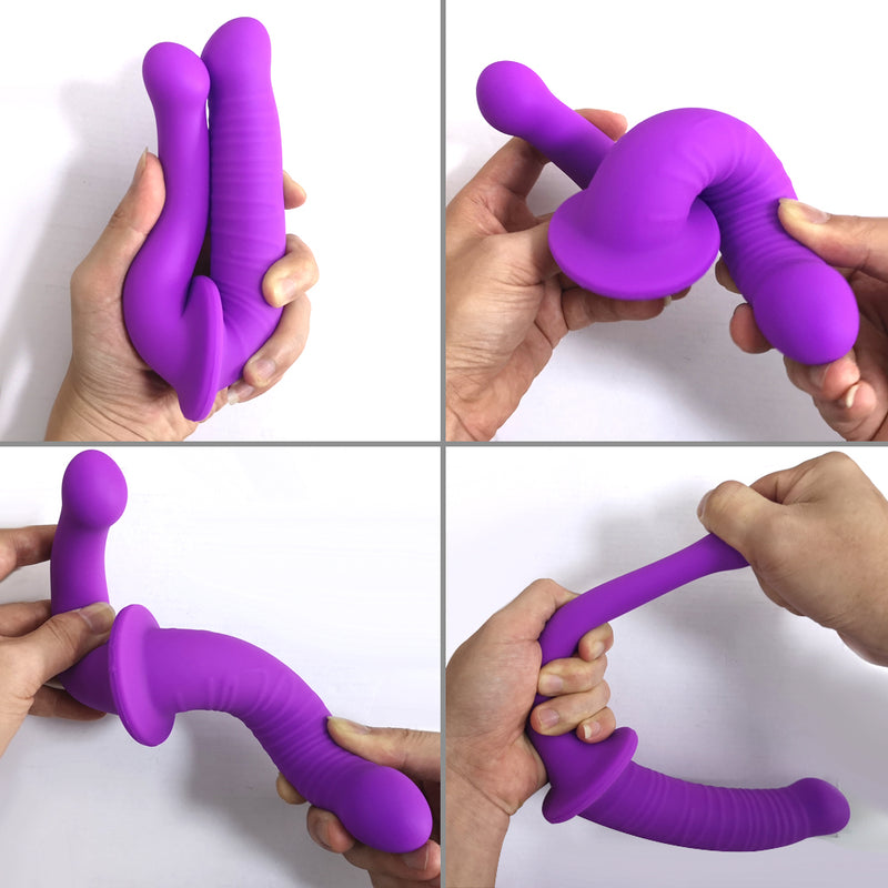 Sex U Shape Double Big Realistic Dildo Vagina Anal Women Gay Lesbian Double Ended Dong Penis