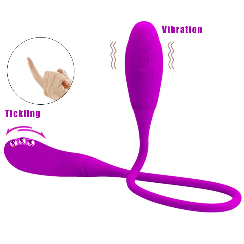 Rechargeable Dual Vibrator 7 Speeds Double Head Jump Egg Bullet Dildo Vibrator