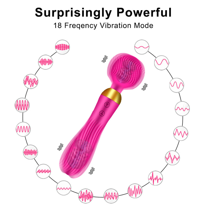 18 Speeds Powerful AV Magic Wand Vibrator for Women G Spot Clitoris Stimulator Dildo Dual Motors Toys