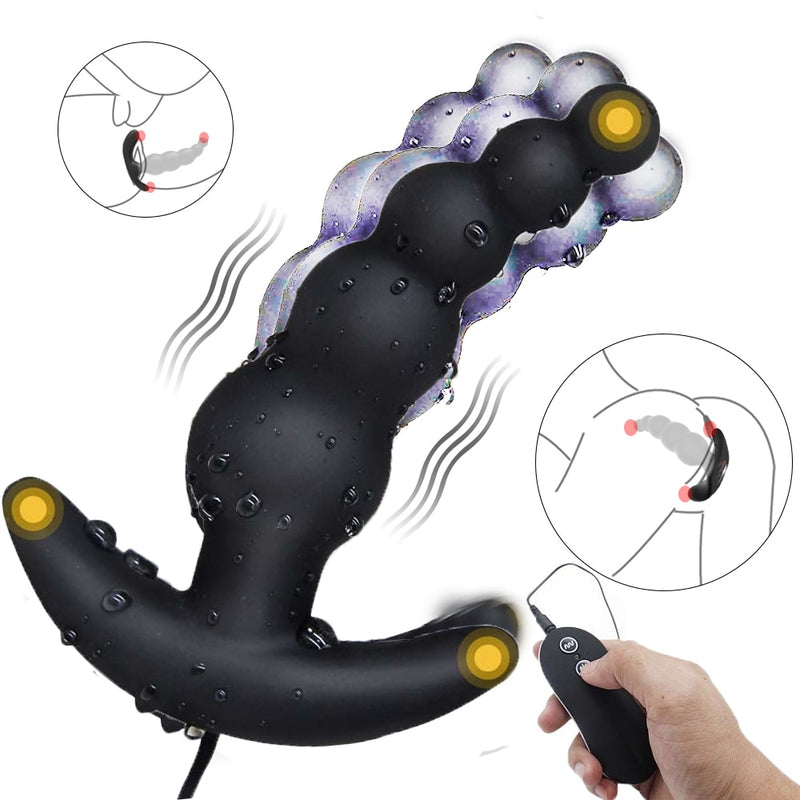 Black Silicone Anal Butt Plug And Clit Vibrator Male Prostate Stimulator Sex Toys