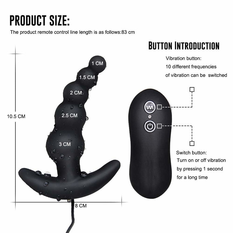 Black Silicone Anal Butt Plug And Clit Vibrator Male Prostate Stimulator Sex Toys