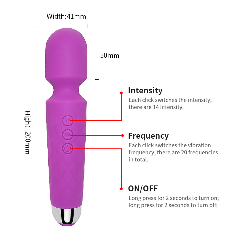 Clitoris G Spot Vibrator AV Stick Powerful USB Rechargeable Dildo Stick Female Vibration Stimulator