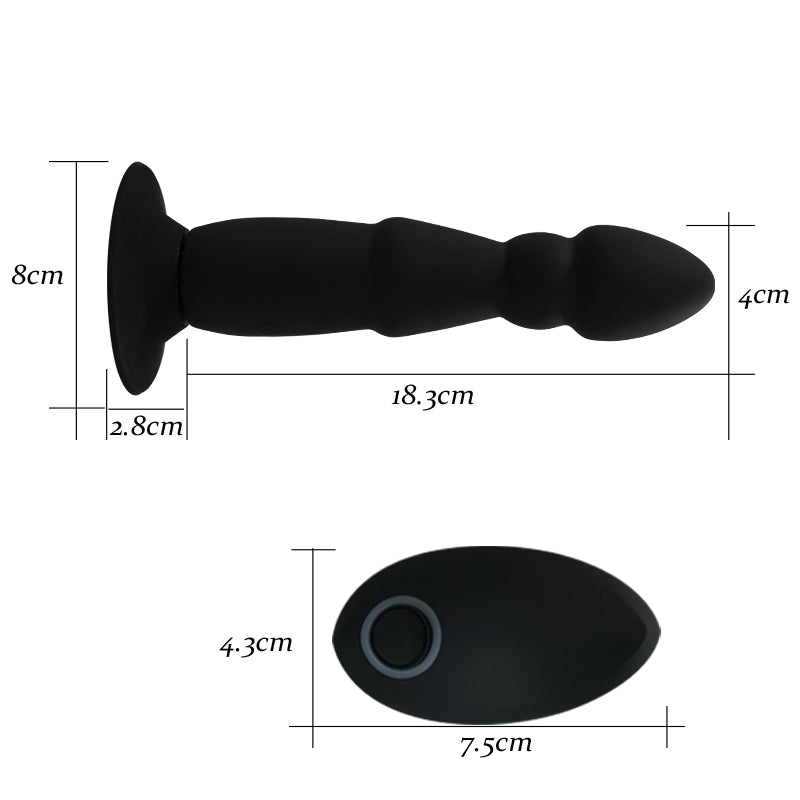 Wireless Remote Control Anal Toys Vibration Butt Plug Vibrator Prostate Massage Spinning Beads