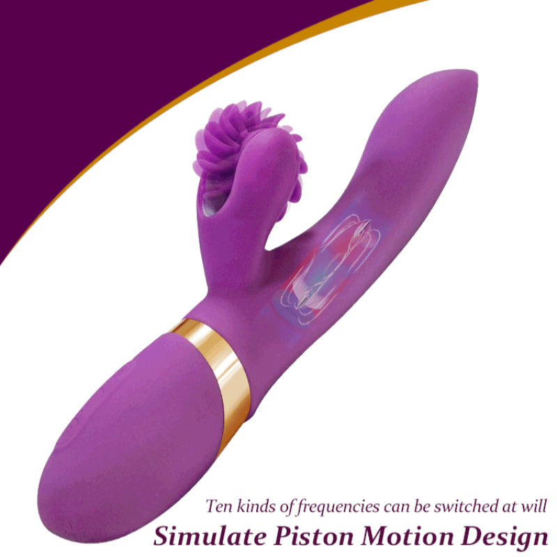 Automatic Telescopic Vibrator Female Clitoris Stimulator Heated Roller Tongue Licking Vibrator