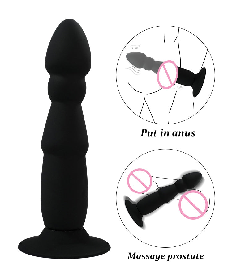 Wireless Remote Control Anal Toys Vibration Butt Plug Vibrator Prostate Massage Spinning Beads